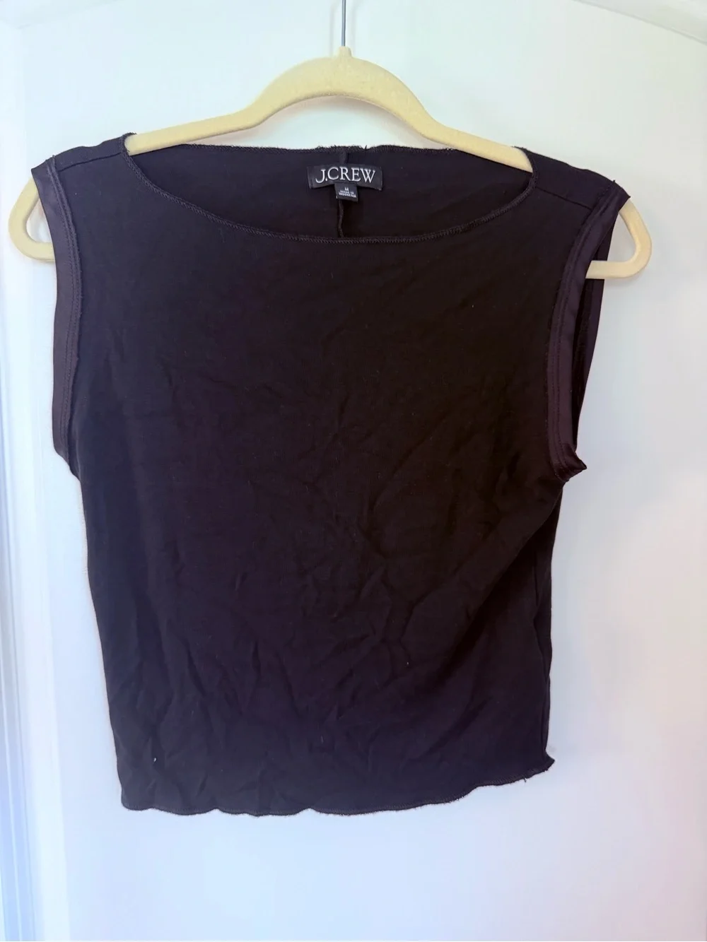 J.Crew Black Sleeveless refined rib shell tank